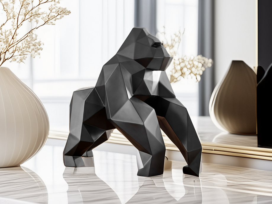 Low Poly Gorilla Sculpture