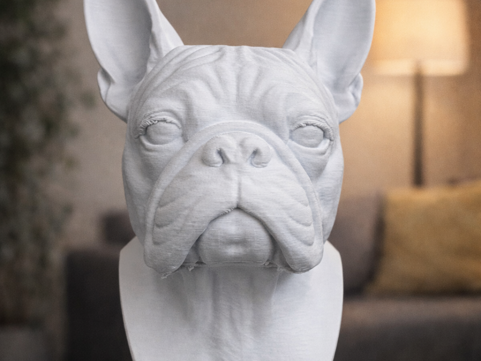 Bulldog Francese – Busto Scultoreo Elegante