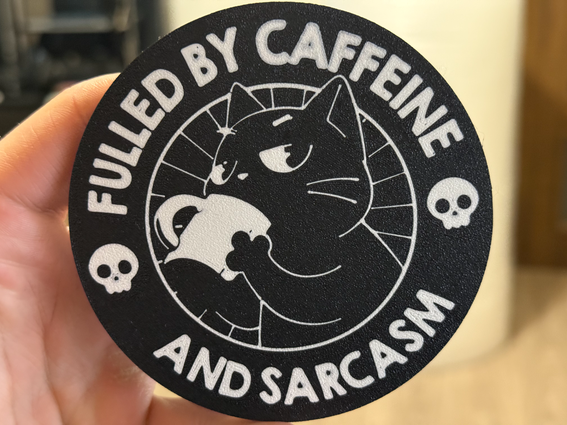 Caffeine and Sarcasm coaster