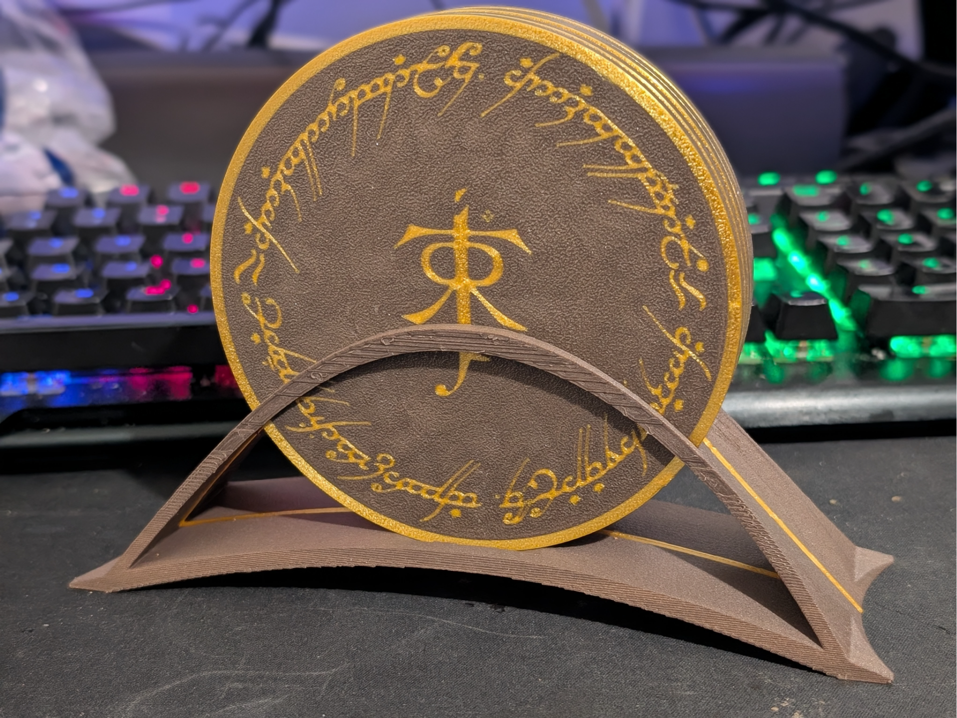 Tolkien Lord of the Ring Coaster w/Inset and Rack