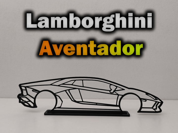 Lamborghini Aventador Car Outline Wall Art