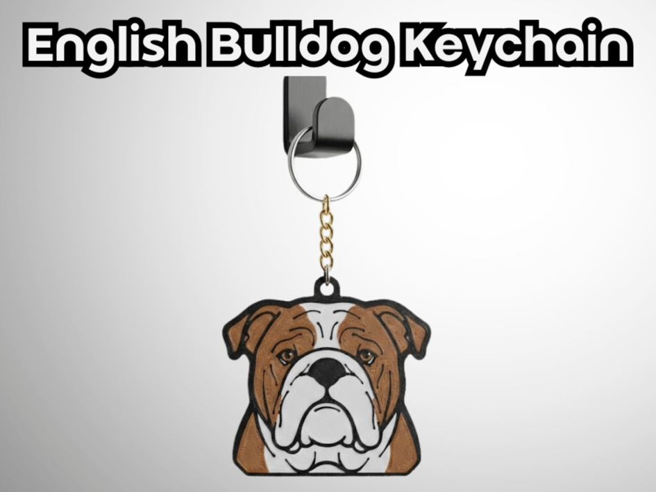 English Bulldog Keychain