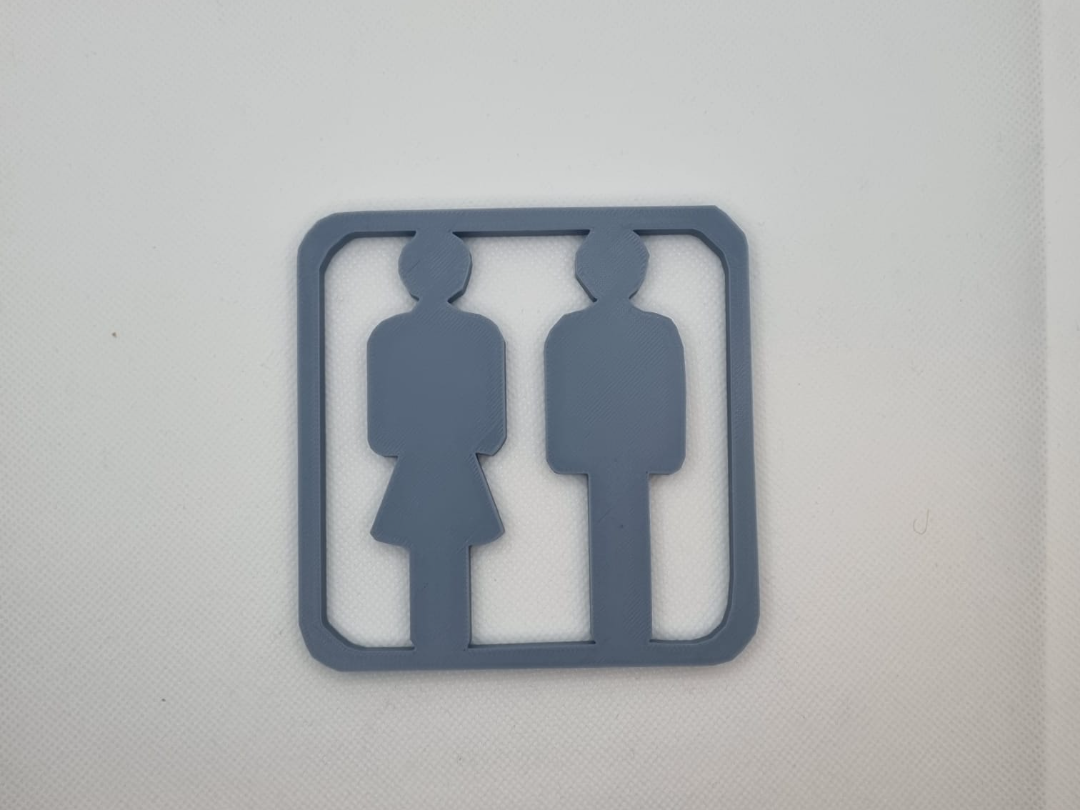 Minimalist Restroom Sign – Modern Unisex Door Icon