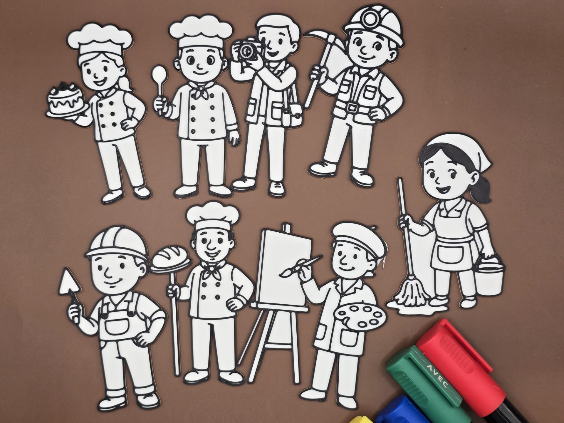 Profession People Jobs Coloring Set 3