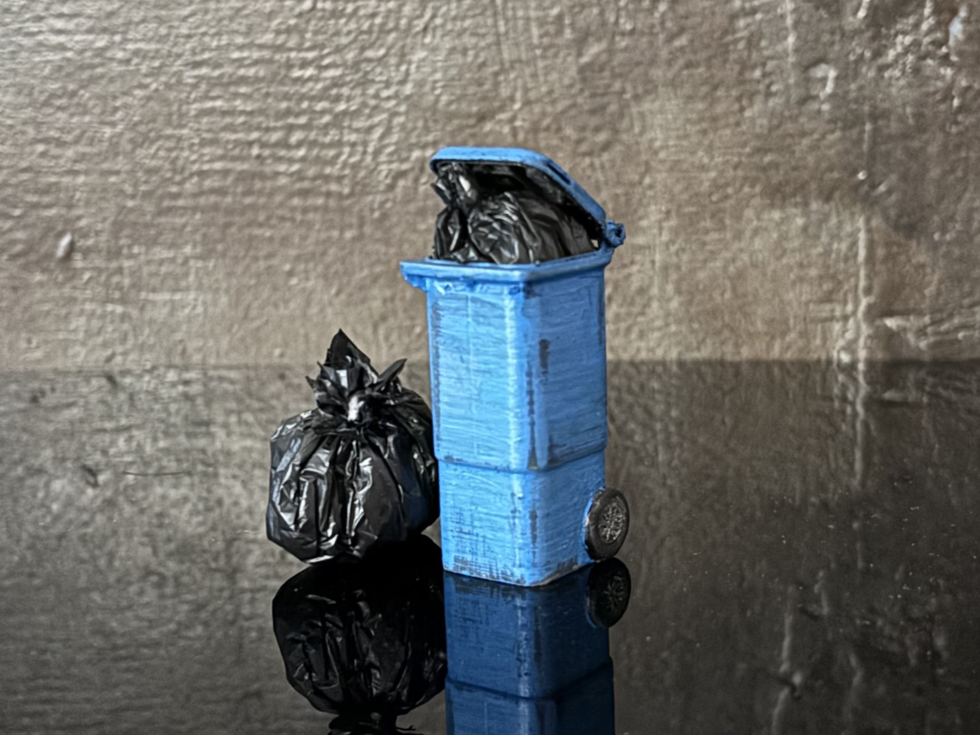 Waste Bin Kit Card 1:24 garage diorama accessories