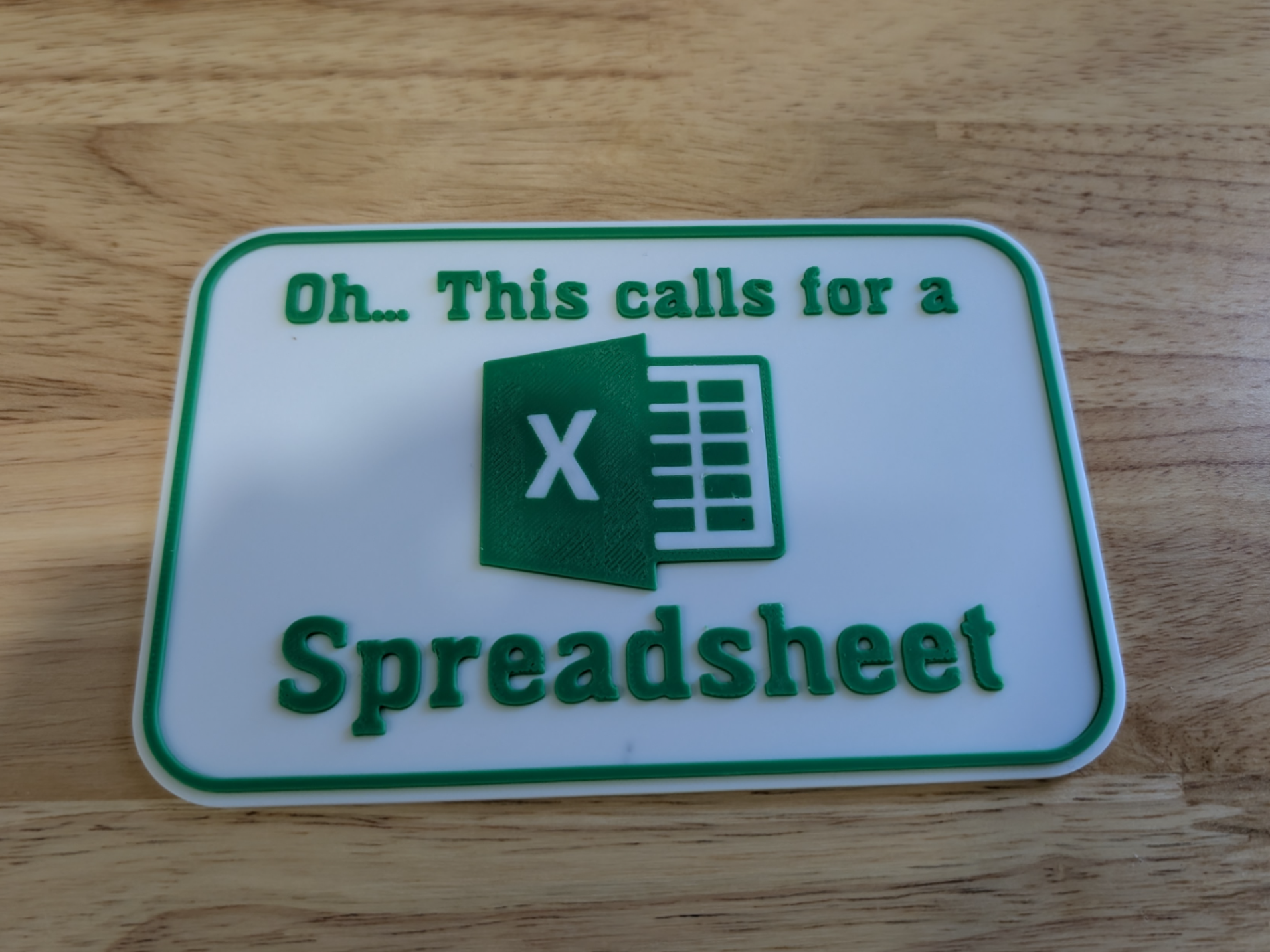 Oh this calls for a spreadsheet sign