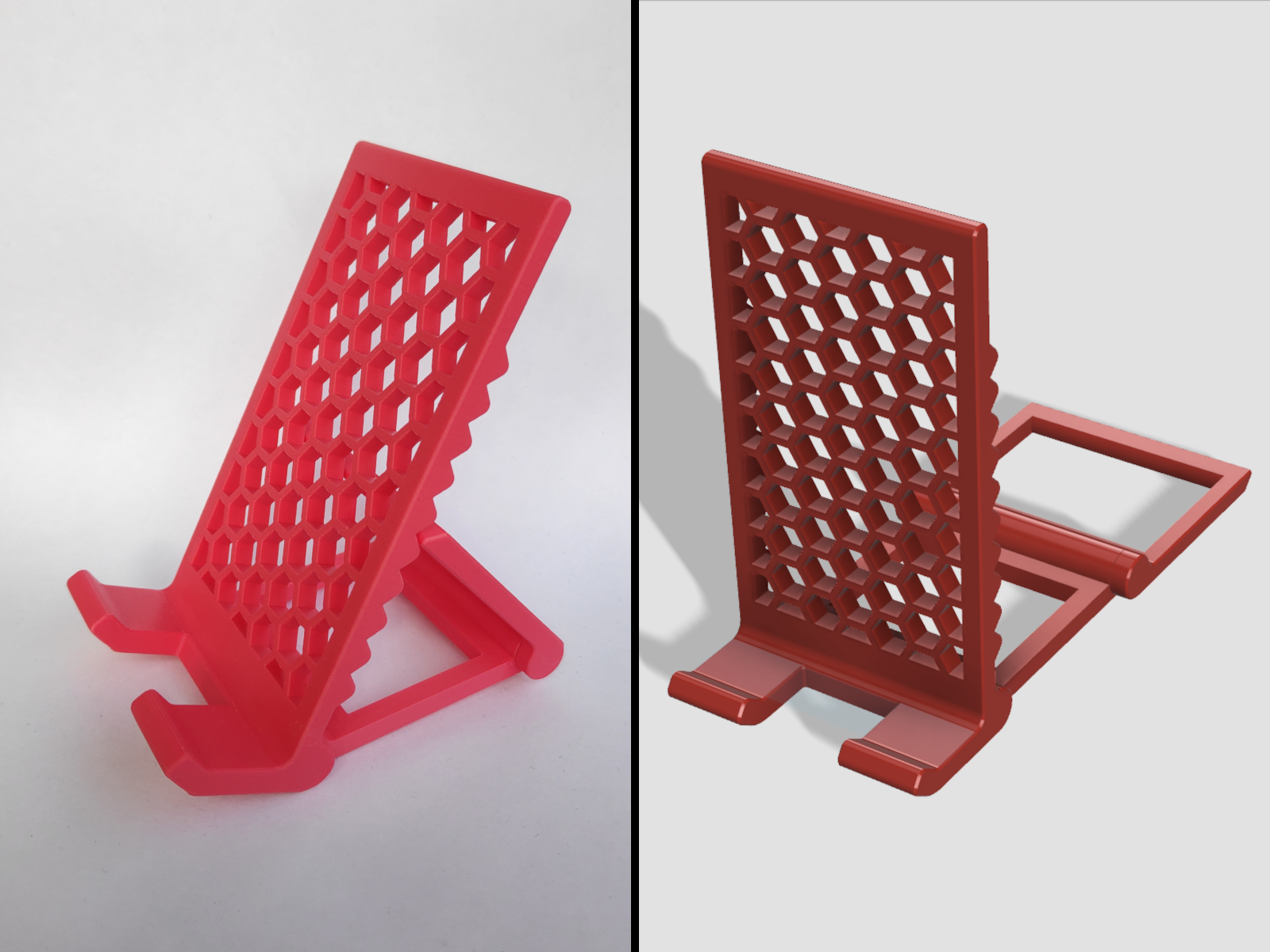 Adjustable Phone / Tablet Stand Print in Place | Holder | Honeycomb