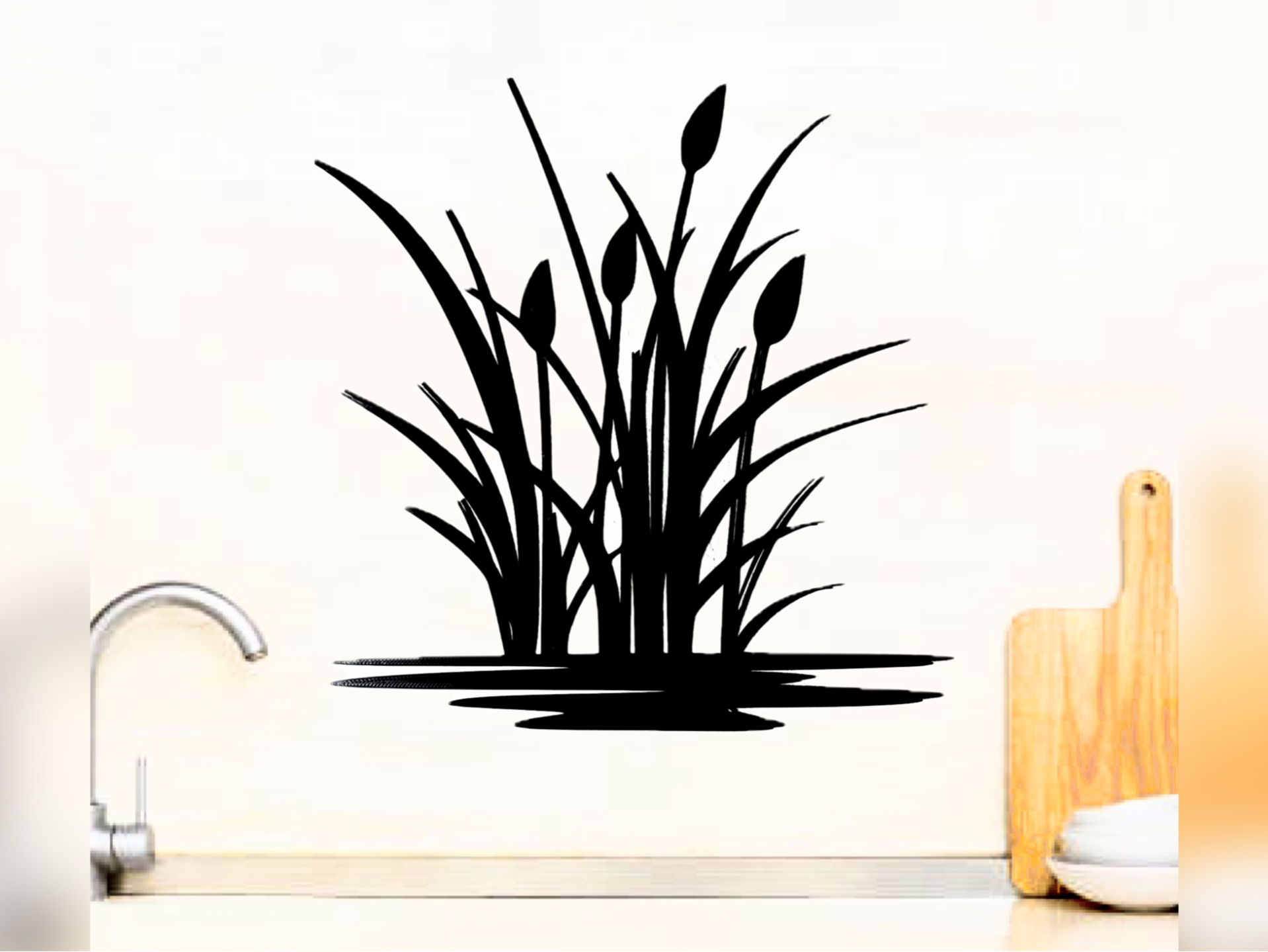 Wandbild - Schilf im Wasser