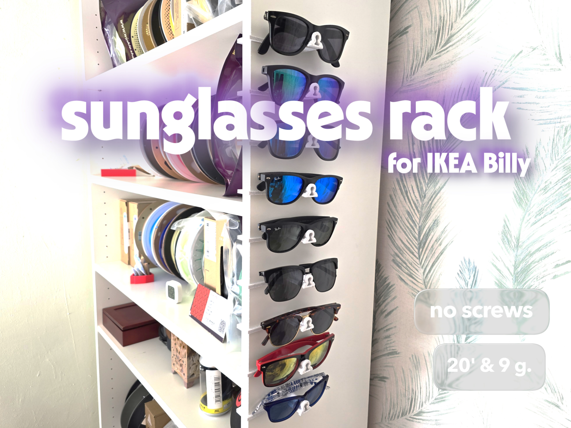 Sunglases Rack - Stand for Ikea Billy