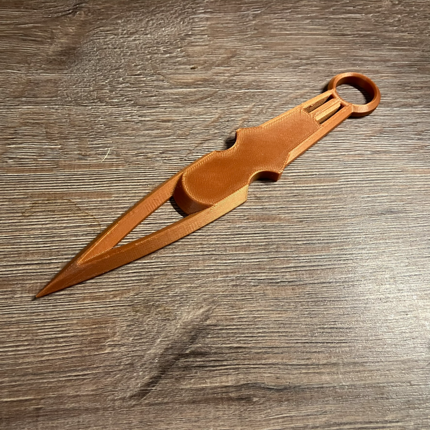 balanced throwing knife with nuts inserts (to add weight)