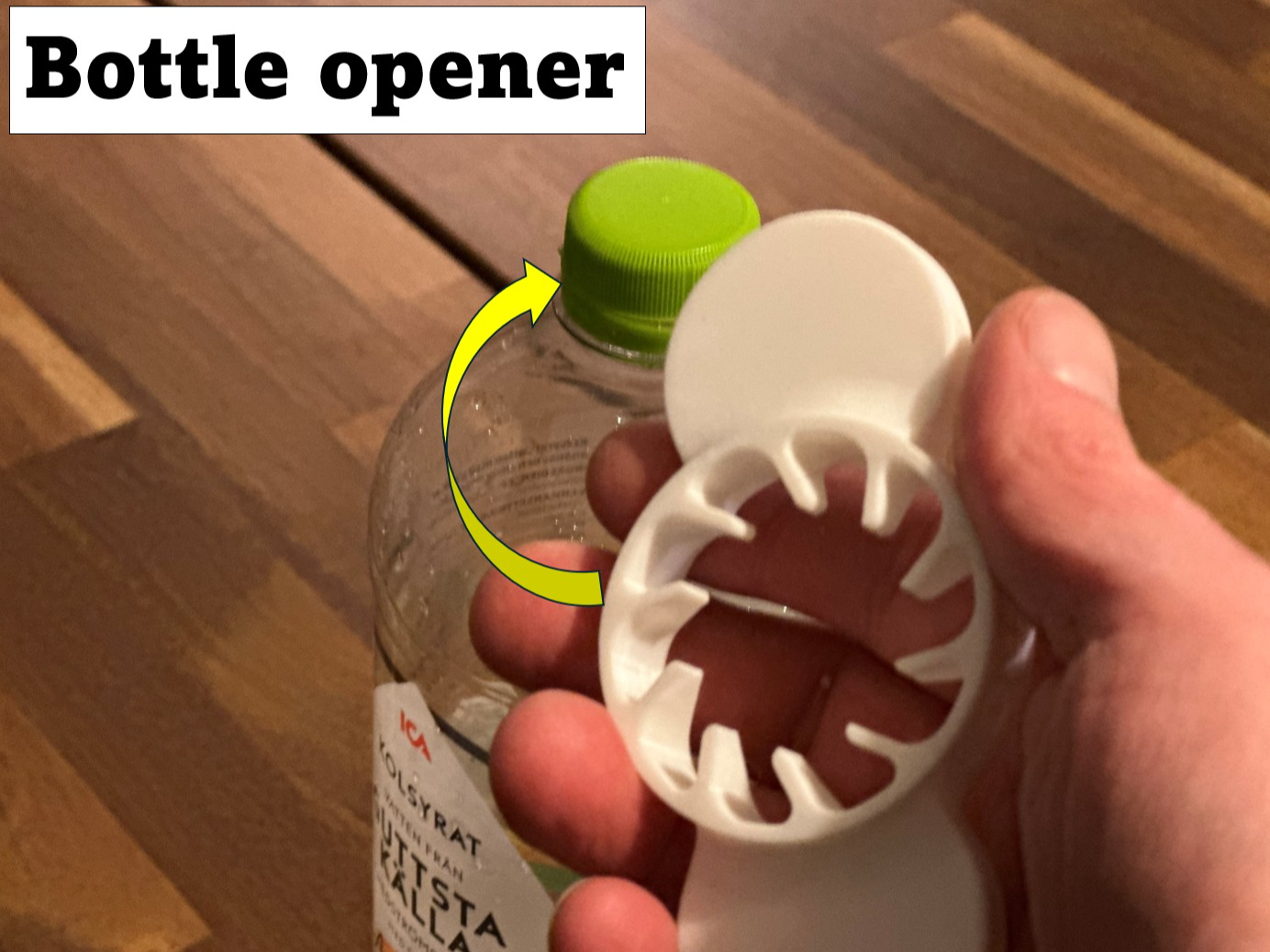 Bottle/tetra pack opener, for new stupid "EU caps"