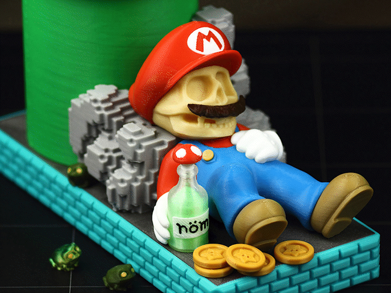 Mario Style Skeleton Pencil Holder