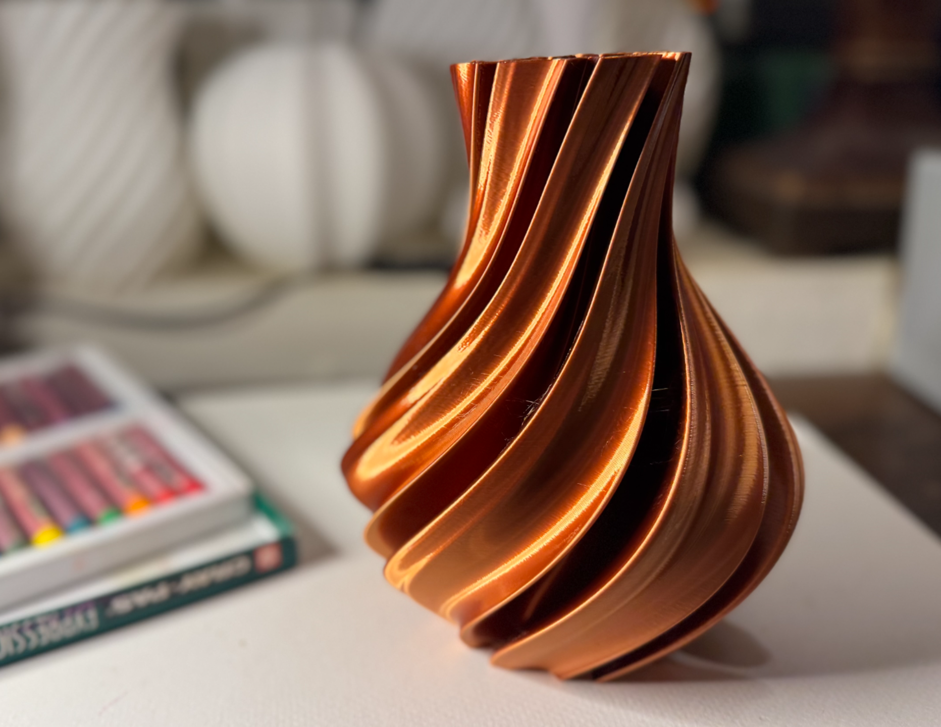 "Ribbon Orbis" Contemporary Spiral Vase