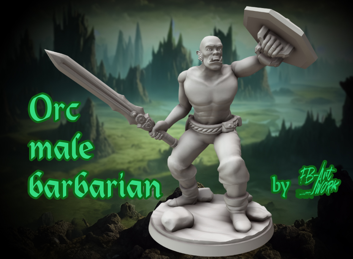 DnD miniature Orc barbarian