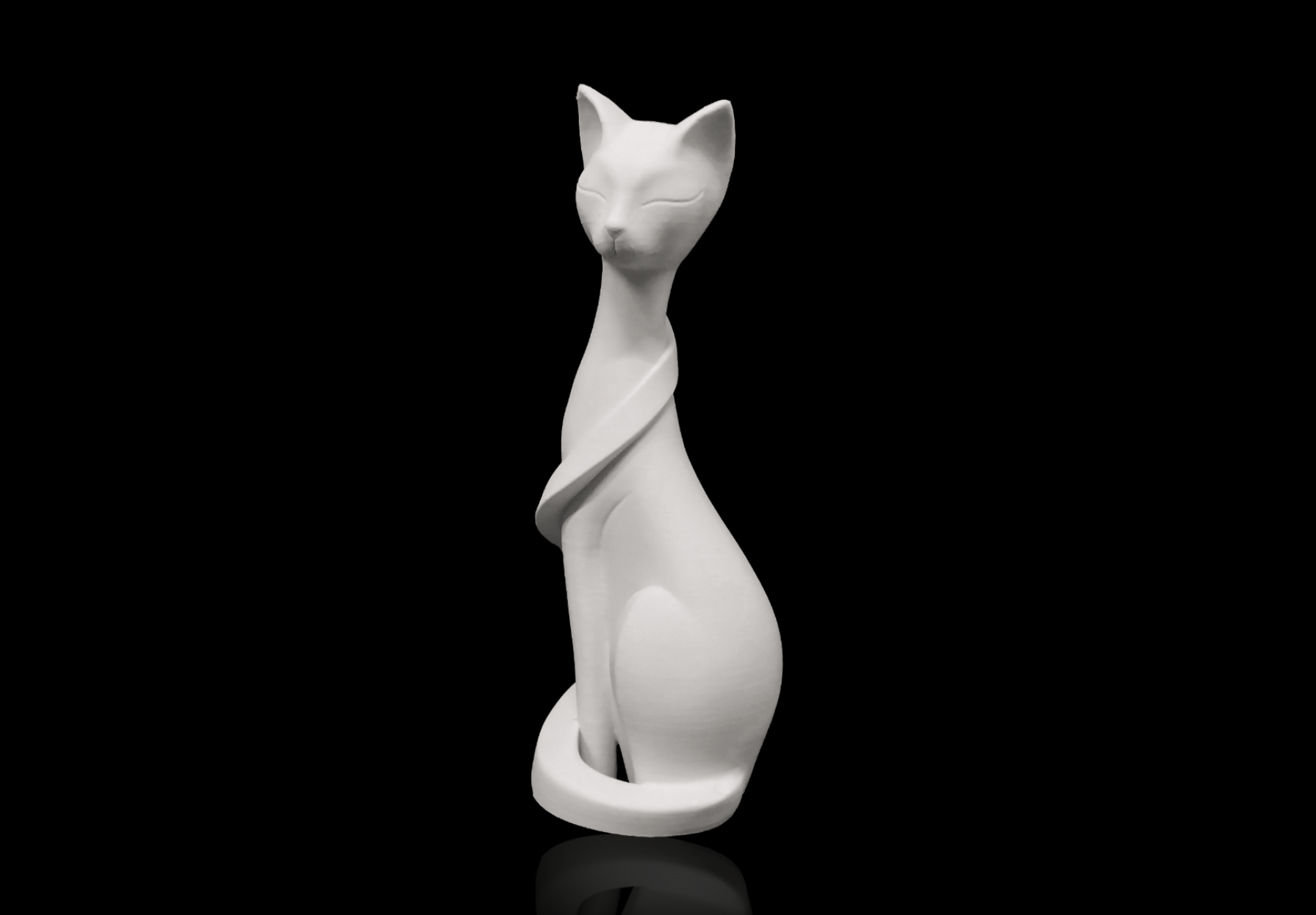Ethereal Cat Sculpture – Minimalist Modern Decor