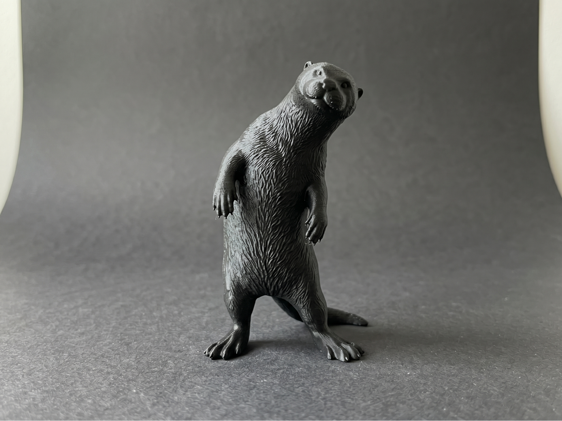 Lifelike Otter Figurine - Standing and Curious Pos