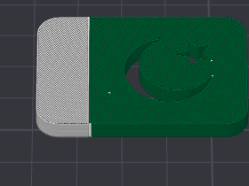 Pakistani Flag Badge — Crescent & Star 3D Print