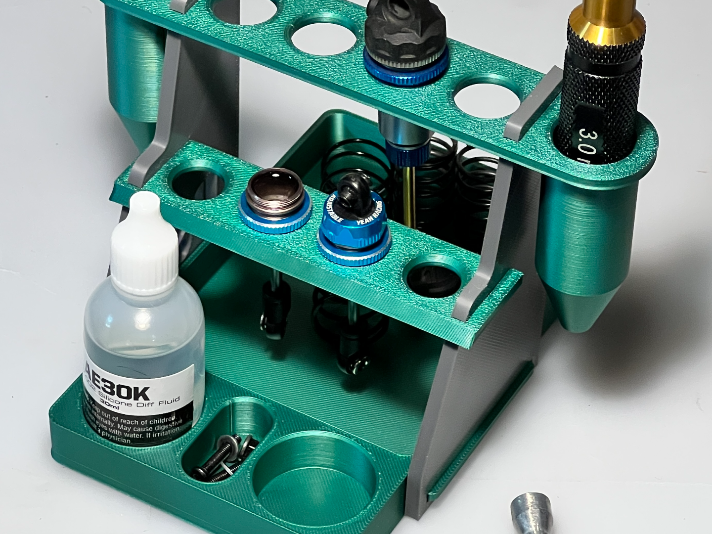 WORKBENCH FOR RC MODEL CAR SHOCK ABSORBERS