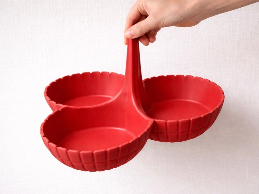 3-Compartment Appetizer Tray with Handle