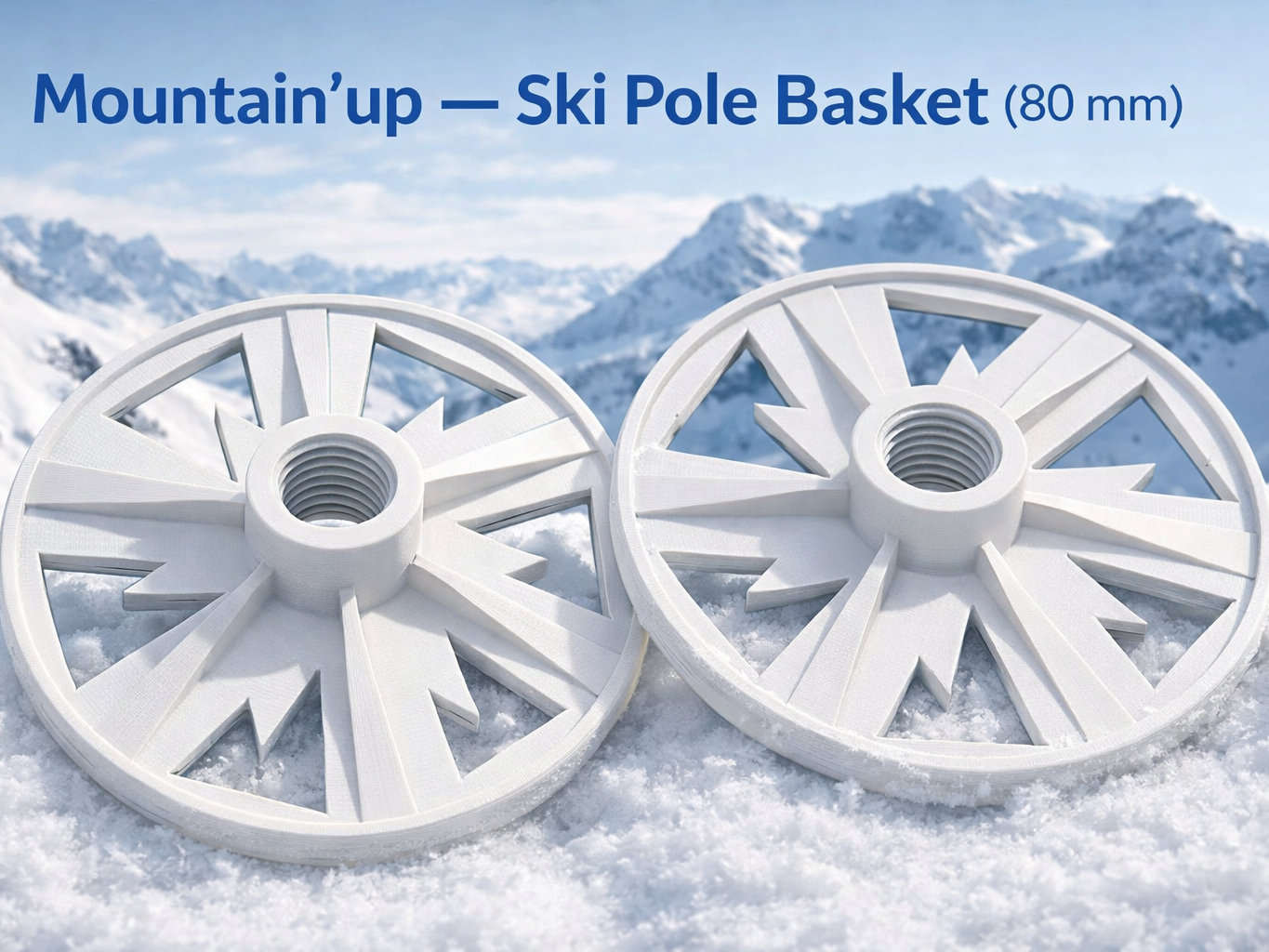 Ski Pole Basket (80 mm) - Mountain shapes