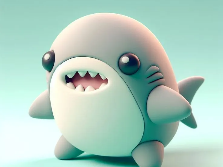 Baby Shark Clay character kawaii 3D Model