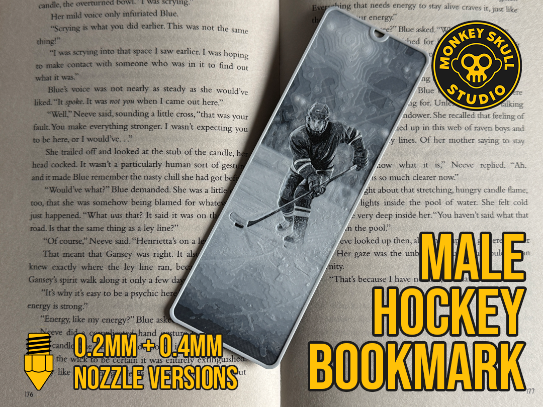 Male Hockey HueForge Bookmark