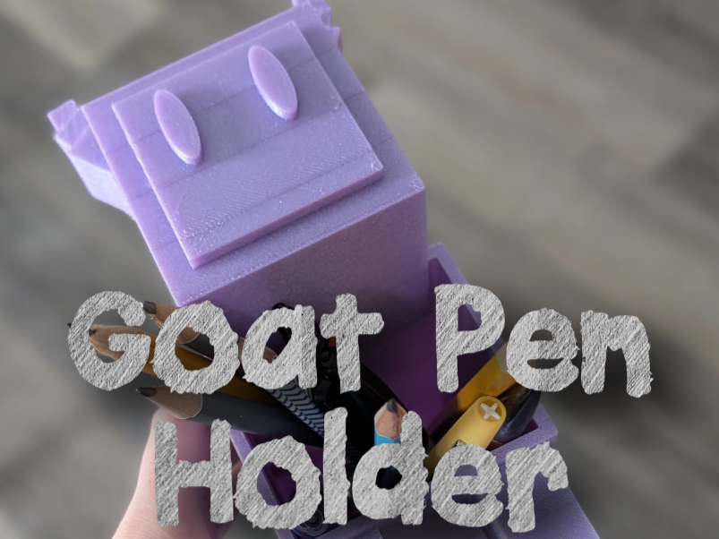 Low Poly Goat Pen Holder
