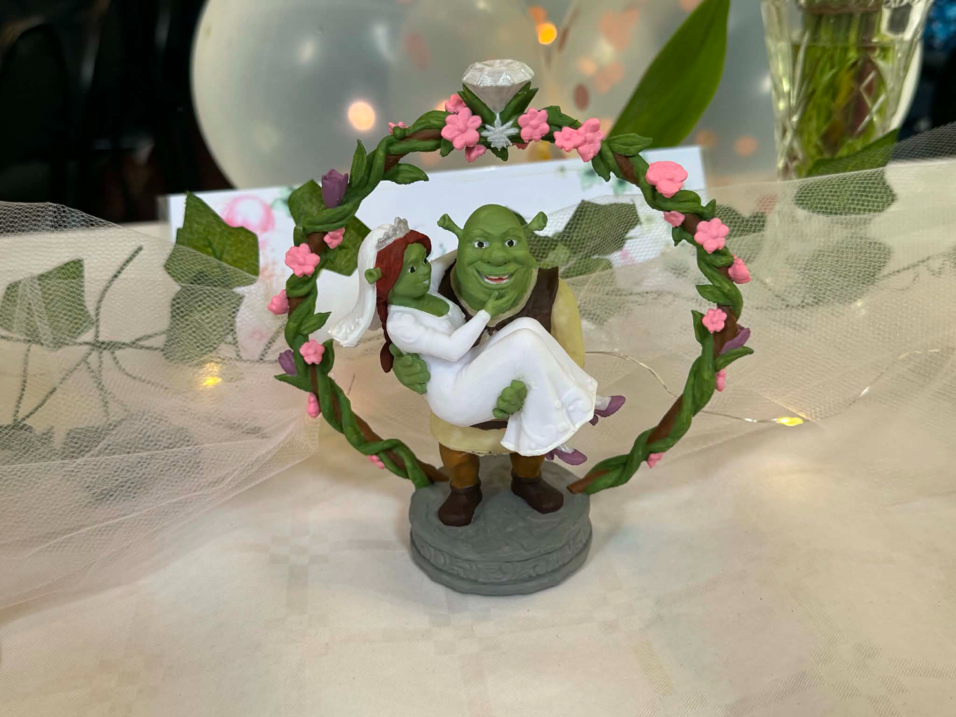 Shrek and Fiona wedding cake ornament