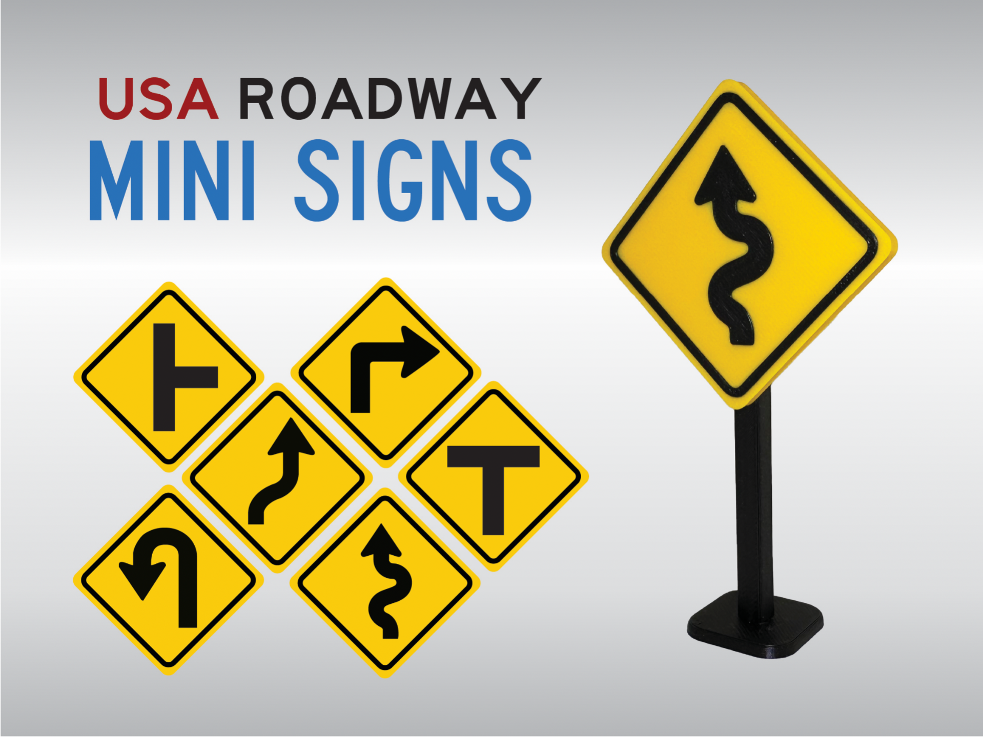 Caution Arrows - US Road Mini Signs