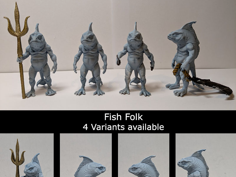 Fish folk - 4 variants
