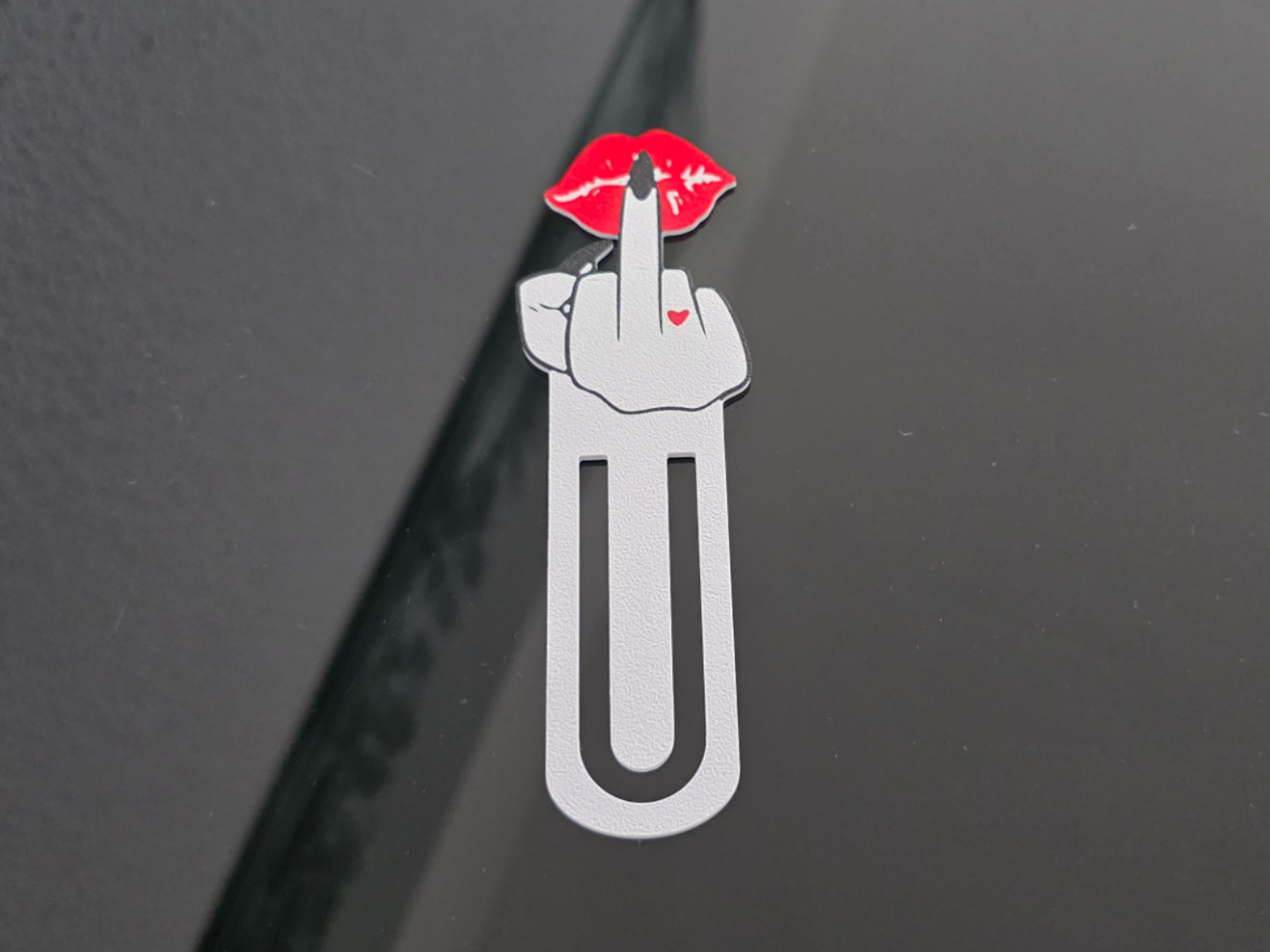 Middle finger mouth bookmark