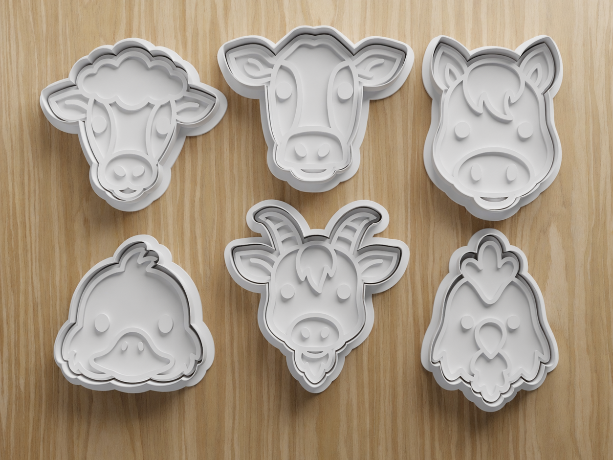 Farm Animal Cookie Cutter Set │ Cow, Sheep, Goat