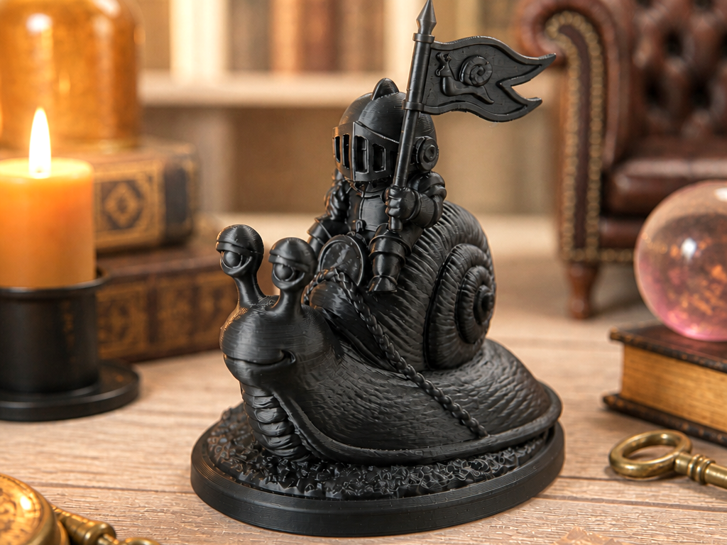 Snail Troops - Whimsical Snail Knight Figurine