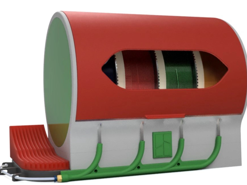 Dry box enclsosure for MMS filament roller system