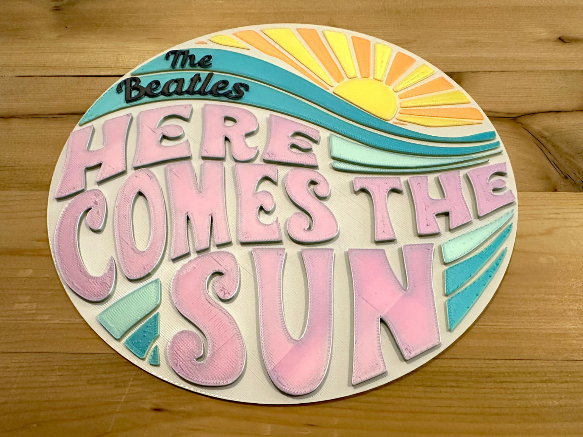 Here Comes the Sun The Beatles Colorful Wall Art