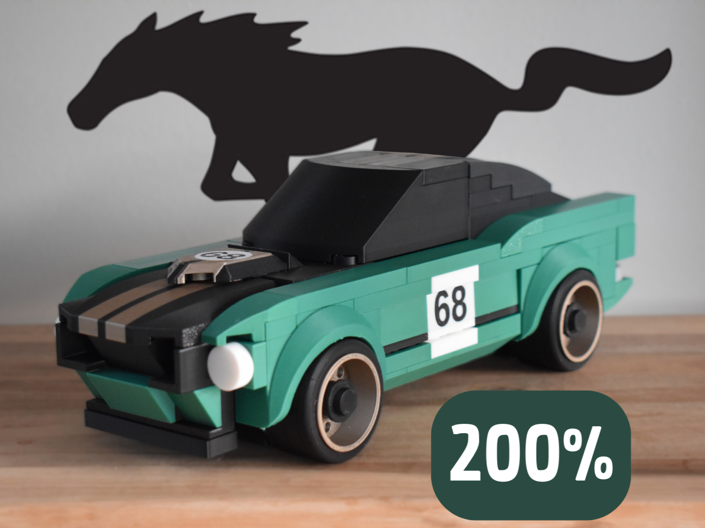 Brick Ford Mustang Fastback 1968 (2:1 scale)