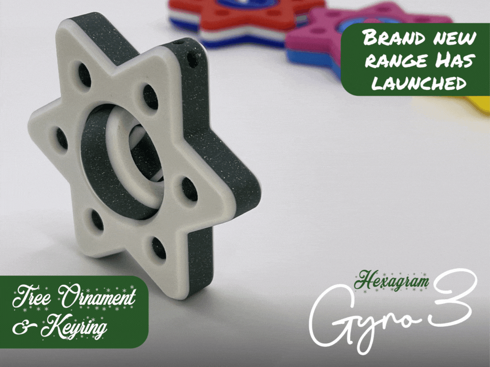 Gyro3 Hexagram Star Fidget Spinner & Ornament