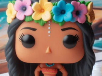 Moana Funko Pop con flores en la cabeza