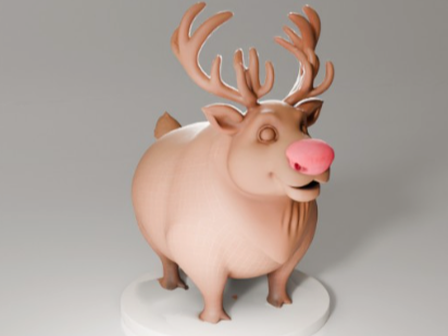 Renne  de Noel potelé