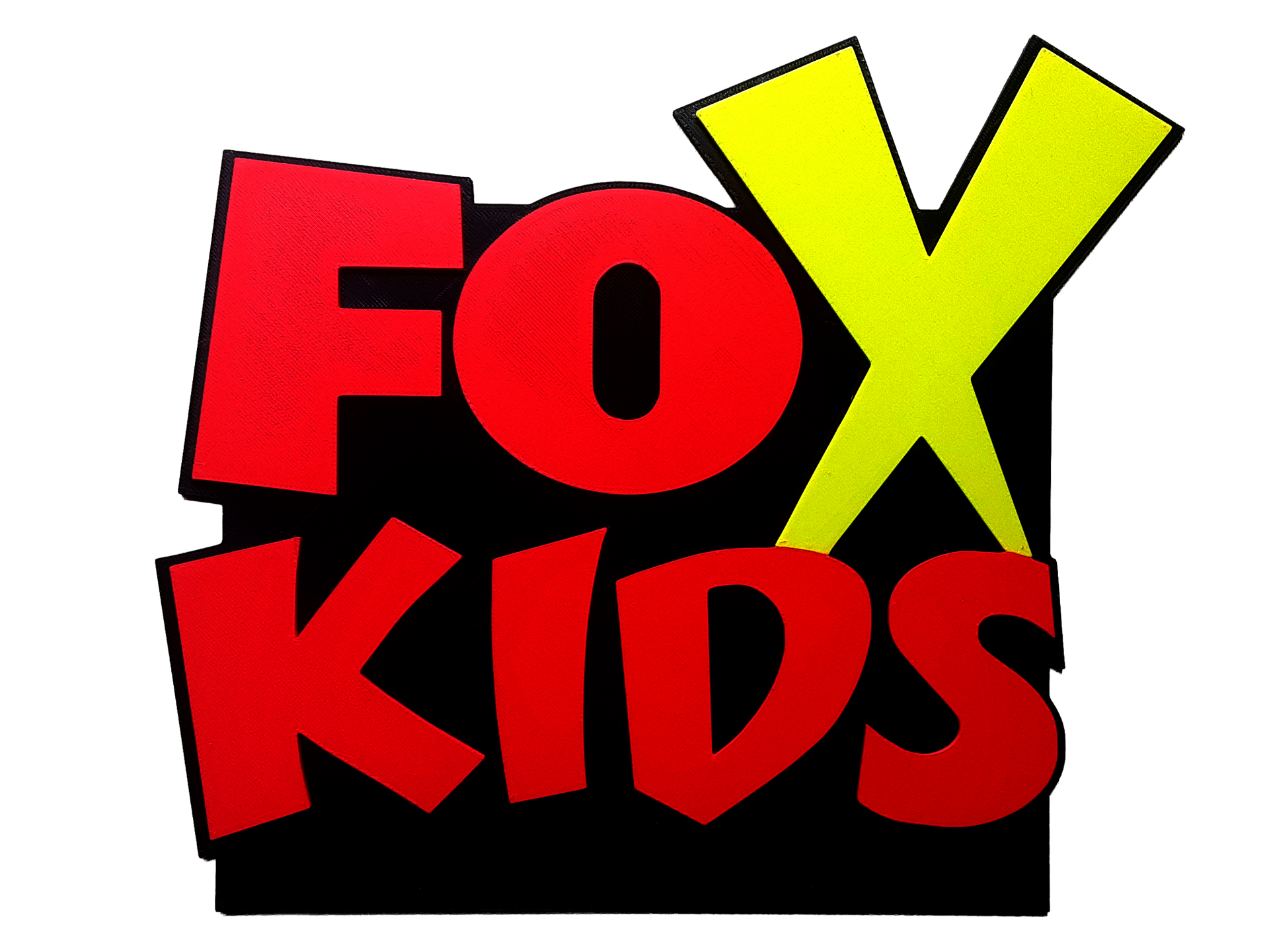 Fox Kids Retro 90s Logo Black Red Yellow Cartoons