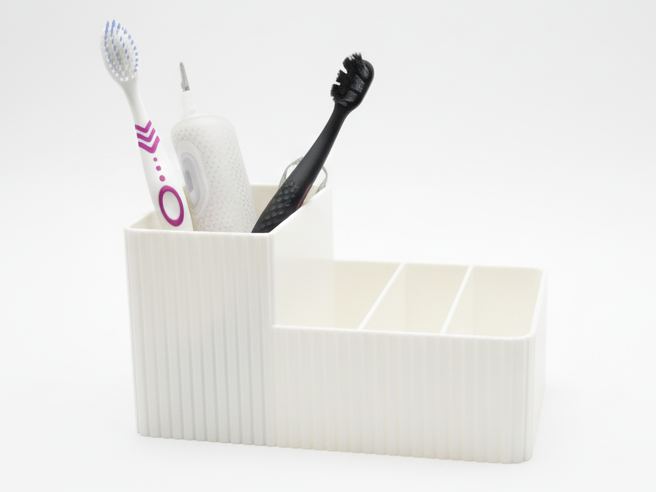 Modern Ribbed Bathroom Organizer