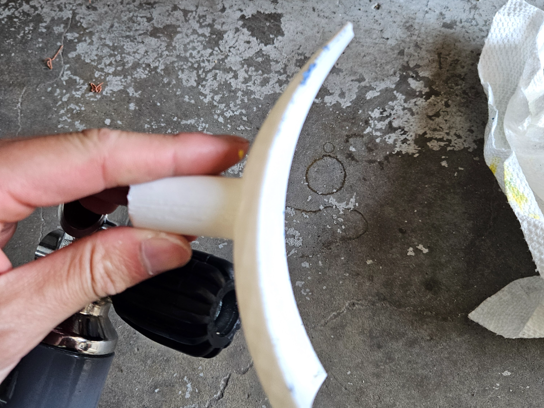 scuba tank neck sticker remover