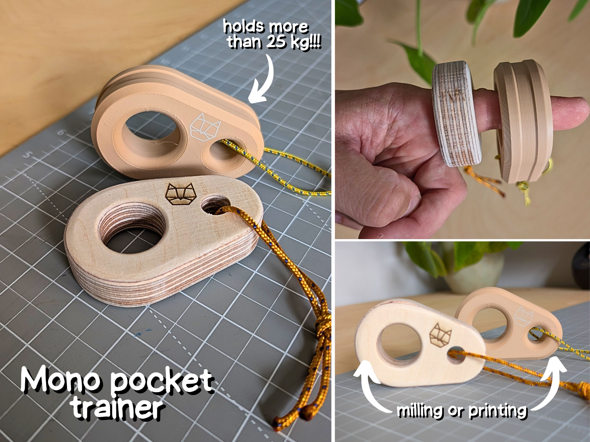 mono pocket trainer (1finger) for bouldering