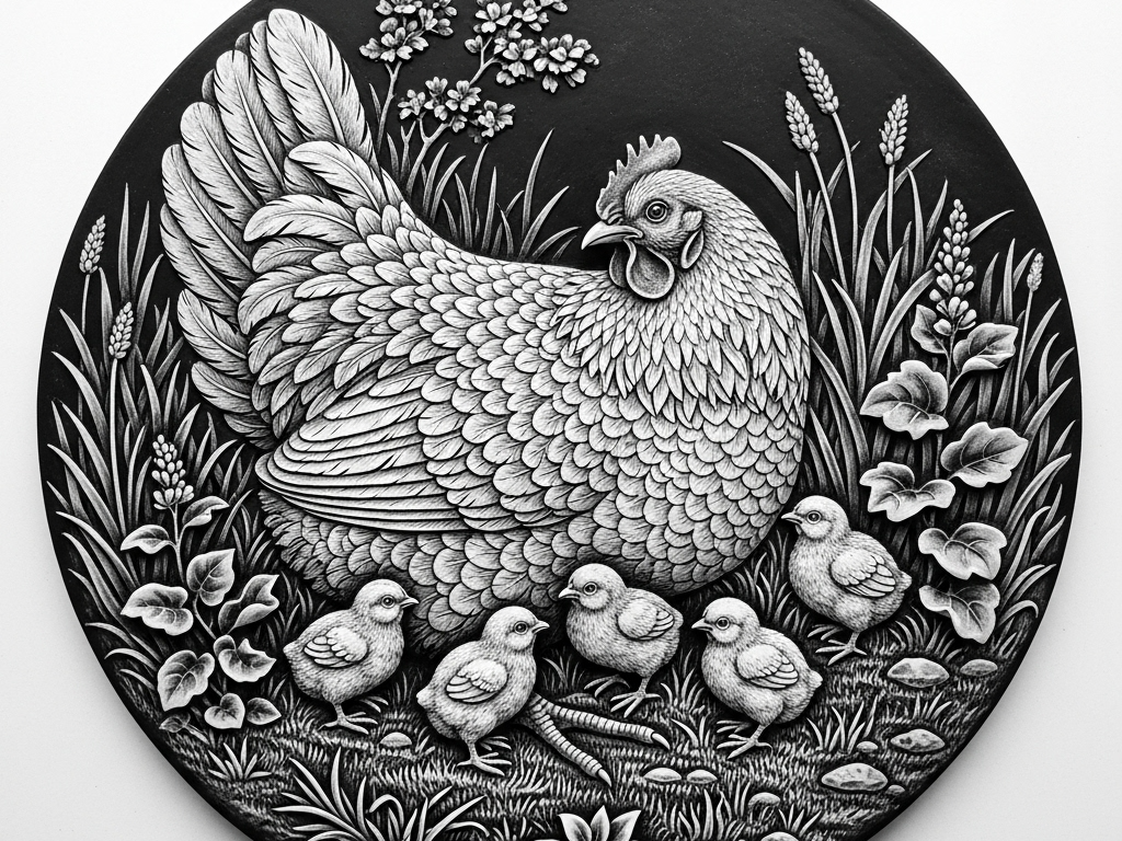RELIEVE GALLINAS CON POLLITOS