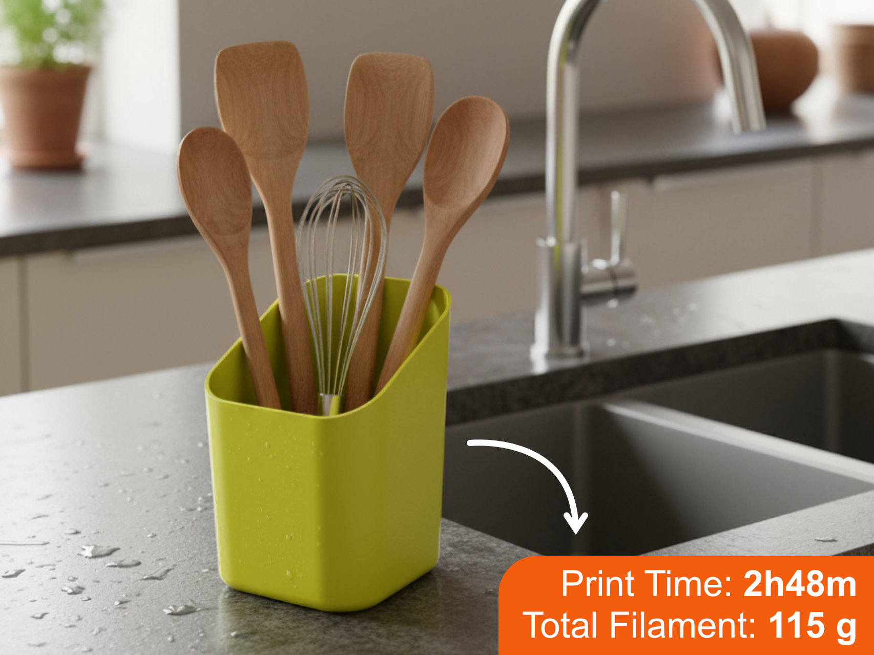 Compact 3D Printed Cutlery Holder