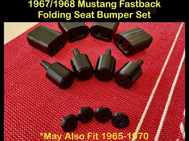 1967 1968 Mustang Fastback Folding Seat Bumper Set