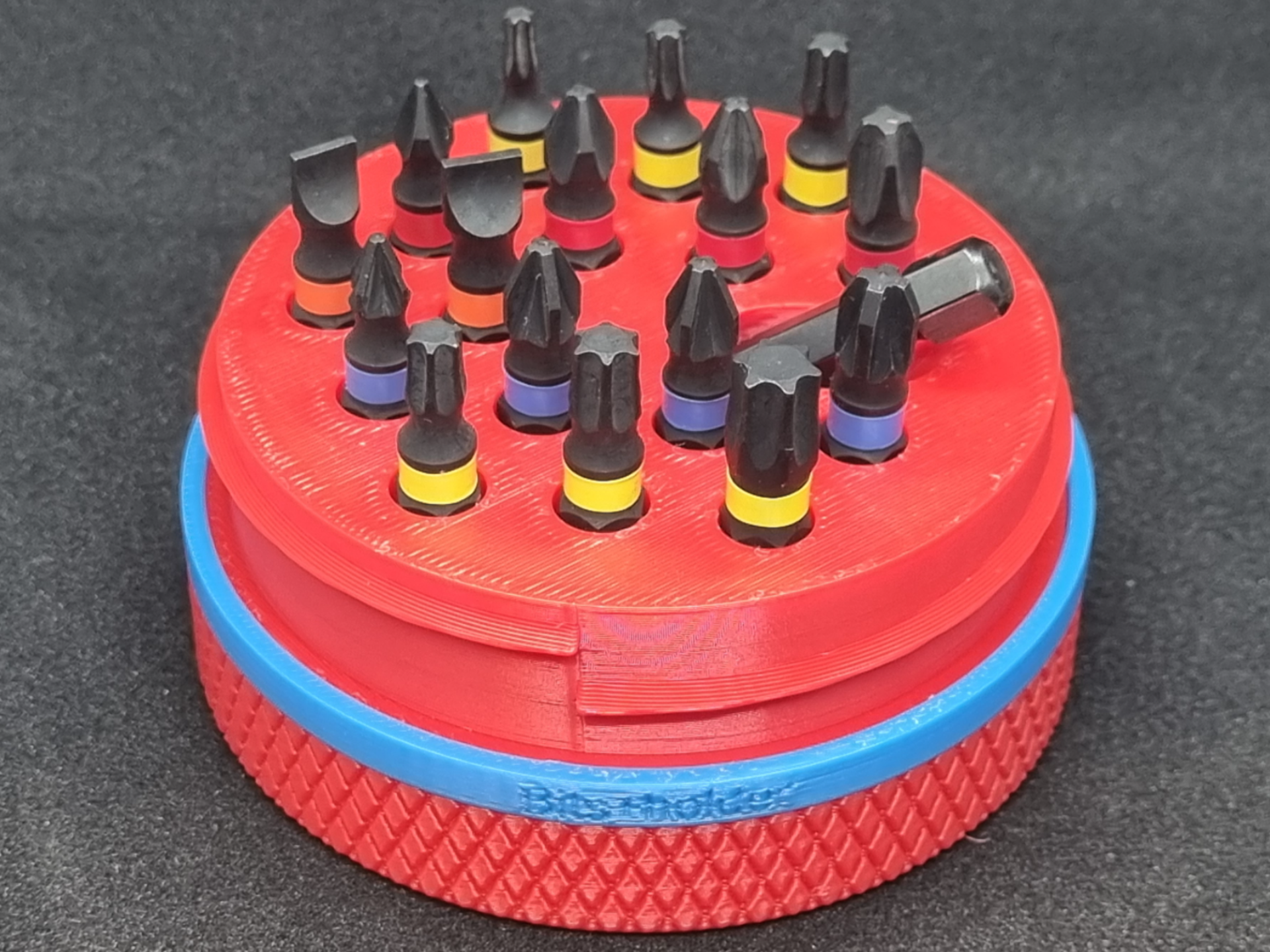 Screwdriver bits + holder screw lid storage box