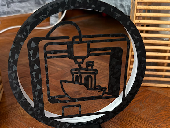 LED Ring Lampe inkl. Rahmen mit 3D Drucker Motiv