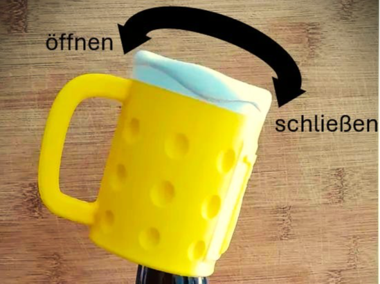 Einhand-Öffner für Bügelflaschen-Motiv "Bierkrug"
