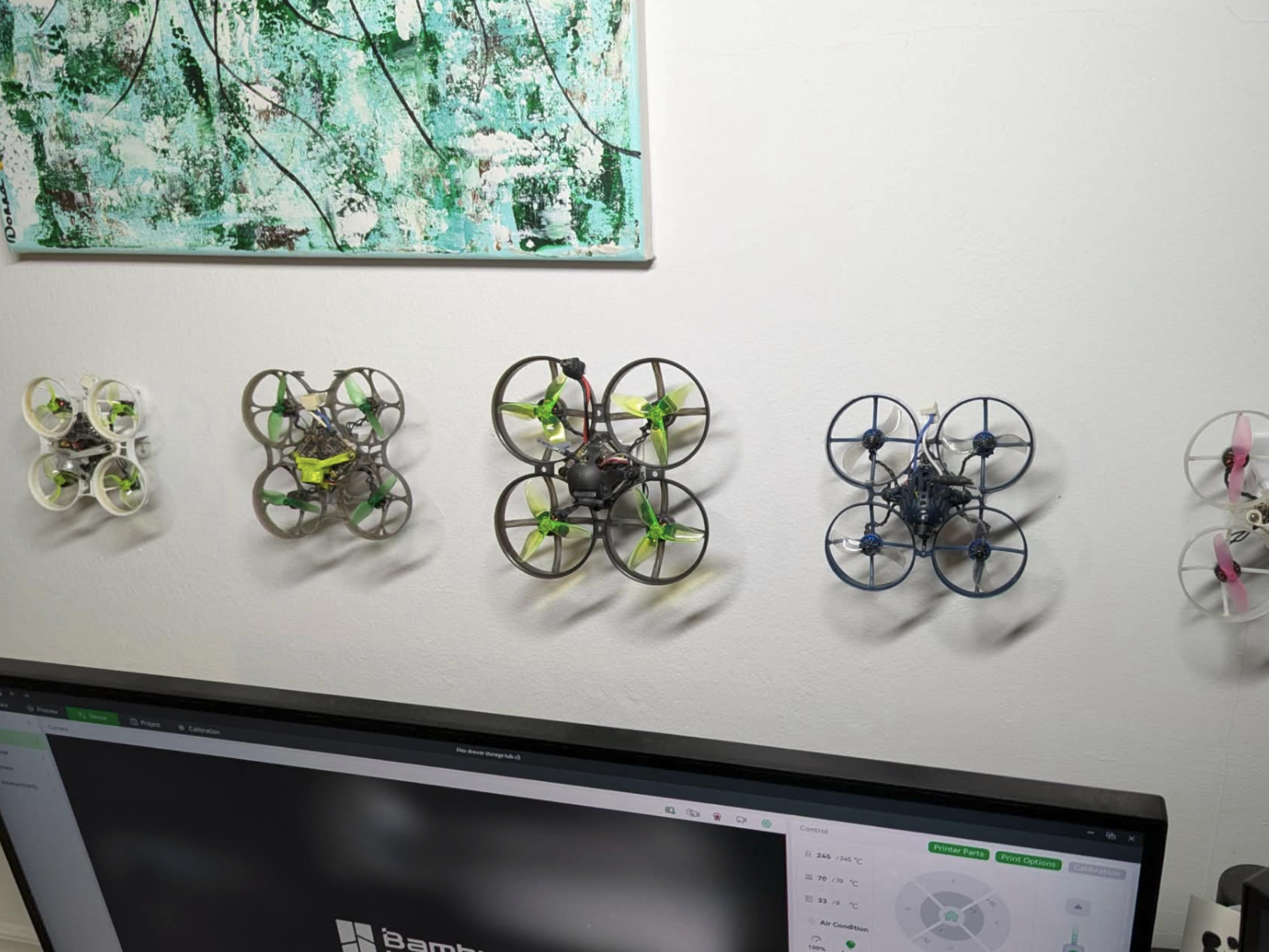 Tiny whoop wall hanger